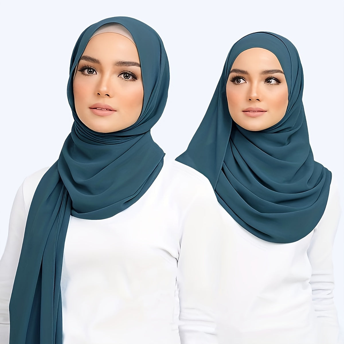 Women’s Lightweight Solid Color Breathable Hijab Shawl with Windproof and Sun Protection