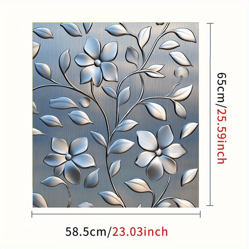 Edelki gullari PVC idish-tovoq eshigi magnit stiker, suv o'tkazmaydigan, iz qoldirmaydigan, 58.5x65cm