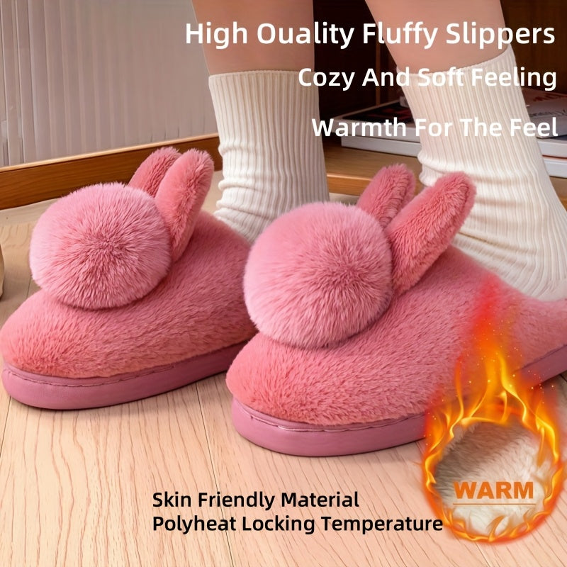 Couple Plush Home Slippers Thick Soles Indoor Outdoor Non-Slip