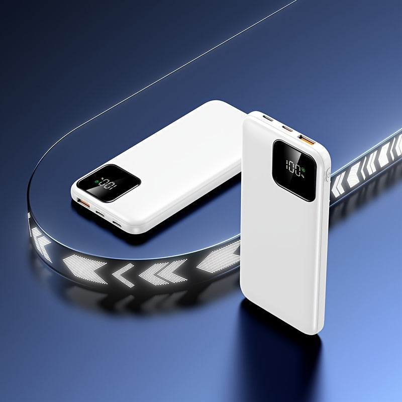 10000mAh Power Bank with 22.5W Fast Charging Dual USB Output LED Display Compact Portable