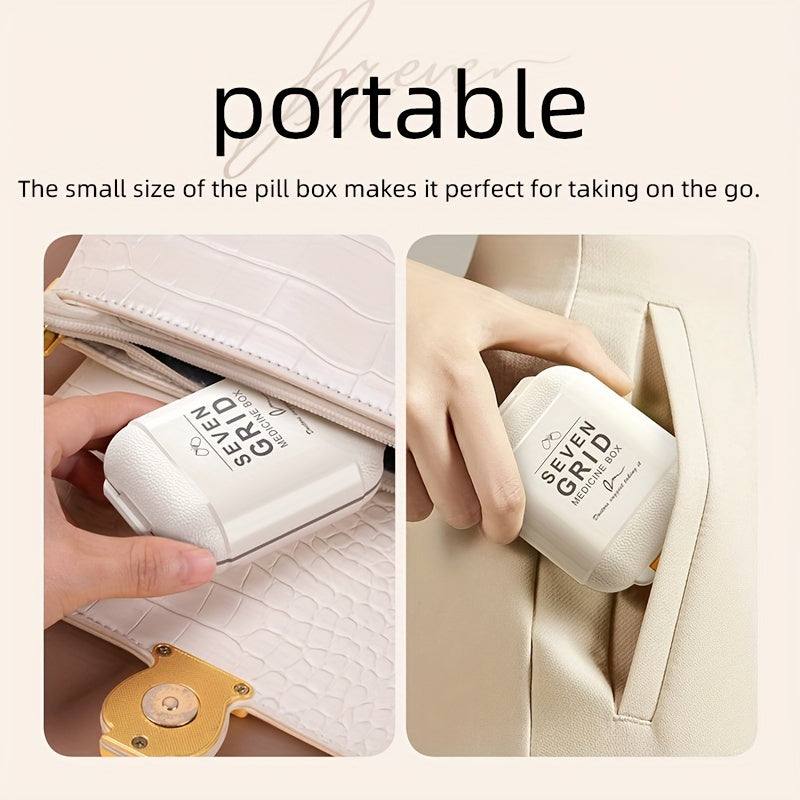 Polypropylene 7-Day Pill Organizer Dustproof Moisture-Resistant Travel Size