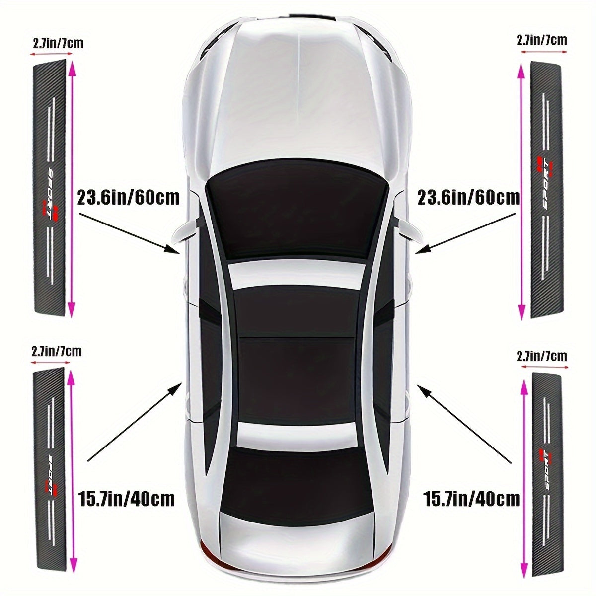 Car Door Sill Protectors Waterproof PVC Leather Scratch and Collision Prevention 1 or 4 Pack