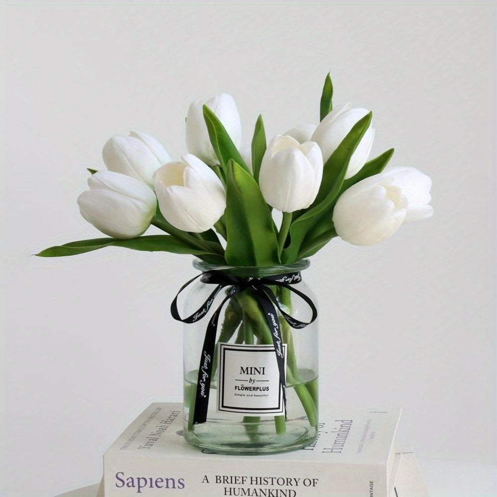 10 dona sun'iy tulip gulzami, to'ylar, sevgililar kuni, uy bezaklari uchun, batareyalar kerak emas