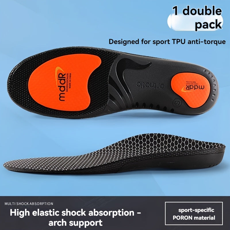 Unisex Sports Insoles Black Orange Support Shock Absorption