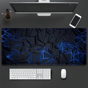 Large Blue 3D Textured Waterproof Non-Slip Rubber Mouse Pad for Gaming and Office