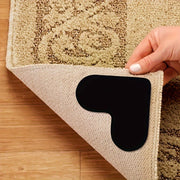 Non-Slip Carpet Pads with Reusable Adhesive Rug Anchors for Tiles and Hardwood Floors