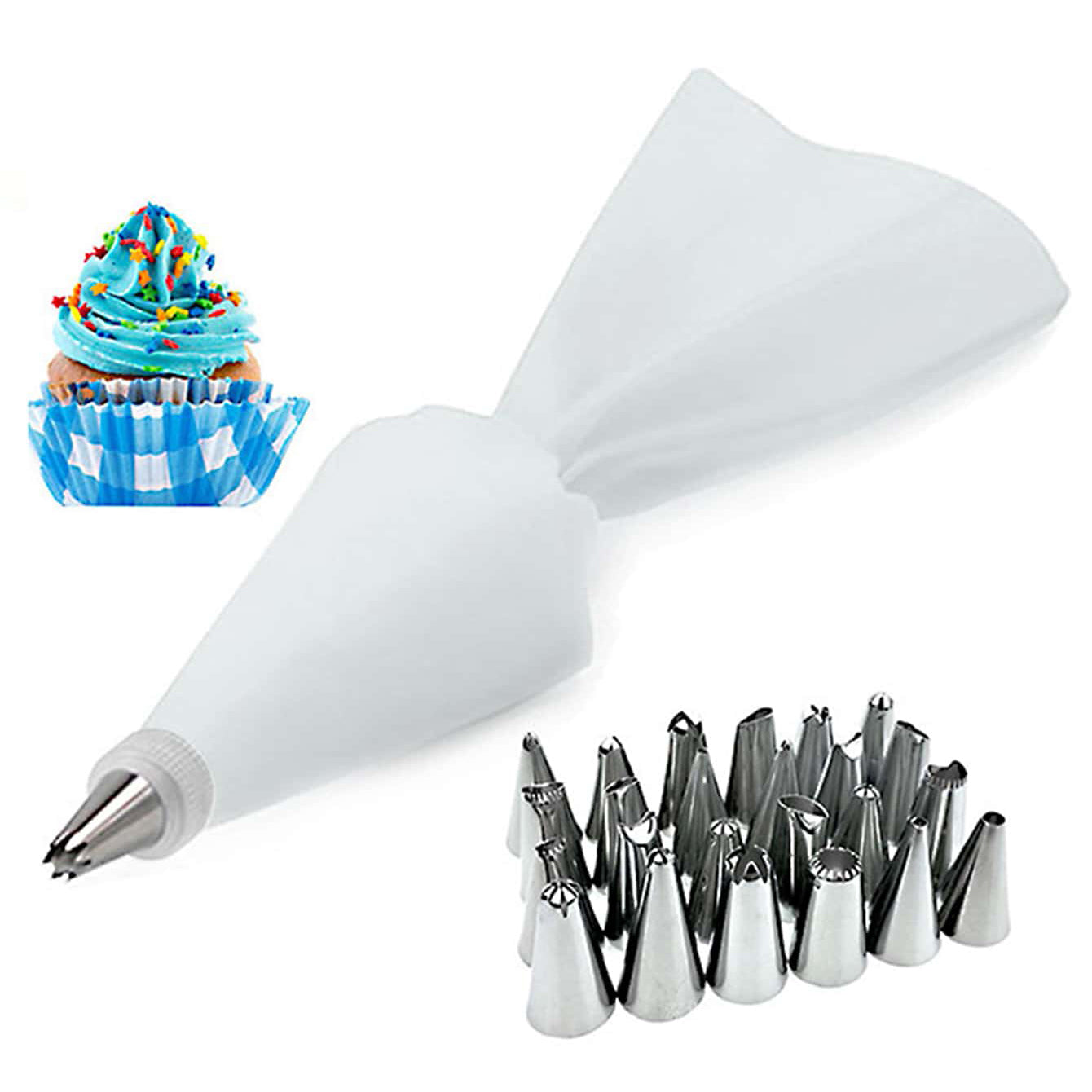Cake Decorating Kit 26pcs with Baking Tools and Decorations for DIY Baking
