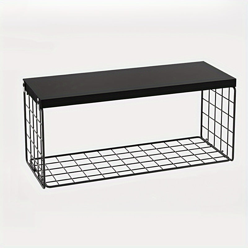 Wooden Bathroom Storage Rack with Paper Towel and Toilet Paper Baskets