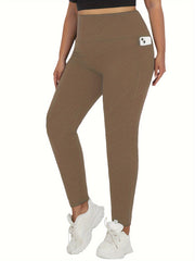 Plus Size Women's Soft High Waist Leggings Tummy Control Yoga Workout