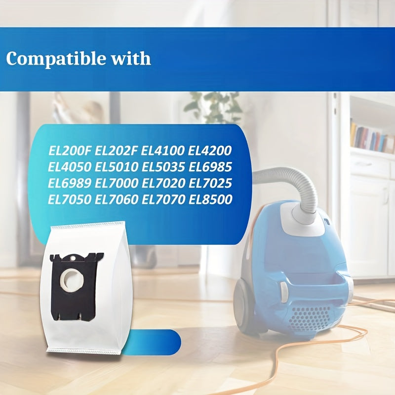 Electrolux S-Bag seriyasi EL202F, EL4100, EL4200, EL7000, EL8500 bilan mos keladigan 8 ta almashtirish vakuum chang sumkalarini oling. Ushbu sumkalar vakuum tozalagichingizda allergenlarni yaxshiroq ushlash uchun sintetik filtr materialidan tayyorlangan.