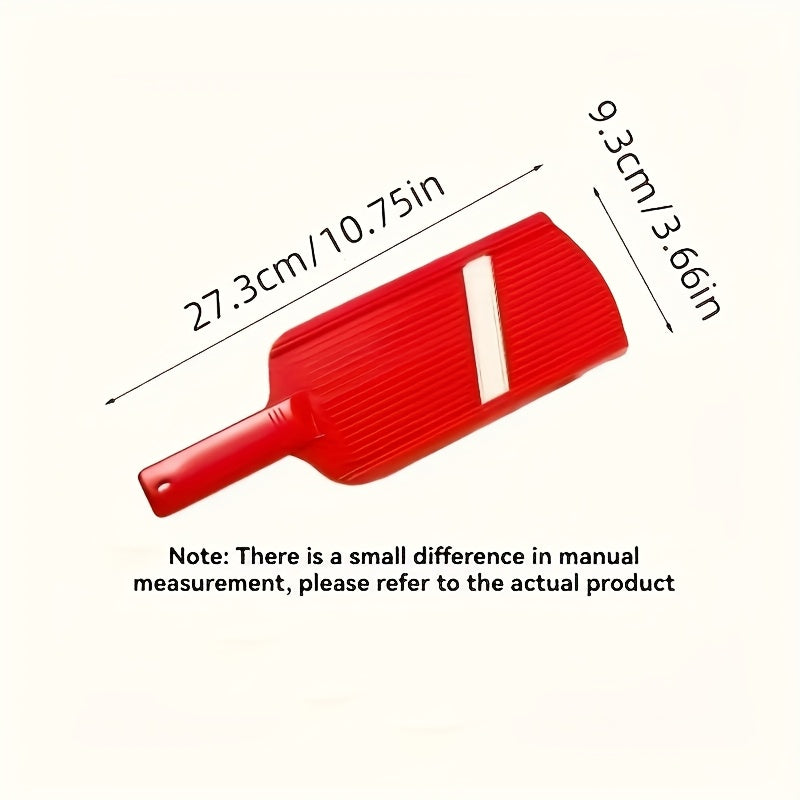 Handheld Mandoline Slicer with Stainless Steel Blade Compact Plastic Fruit and Vegetable Cutter Ergonomic Grip No Electricity Needed