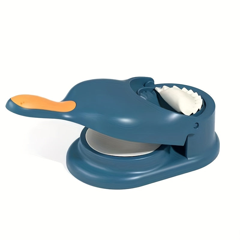 2-in-1 Dumpling and Tortilla Maker with Interchangeable Molds Blue and Yellow