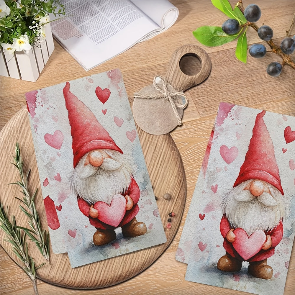 Valentine's Day Gnome oshxona sochiqlari to'plami 2, 40x60cm, singdiruvchi, qirg'oq uslubi