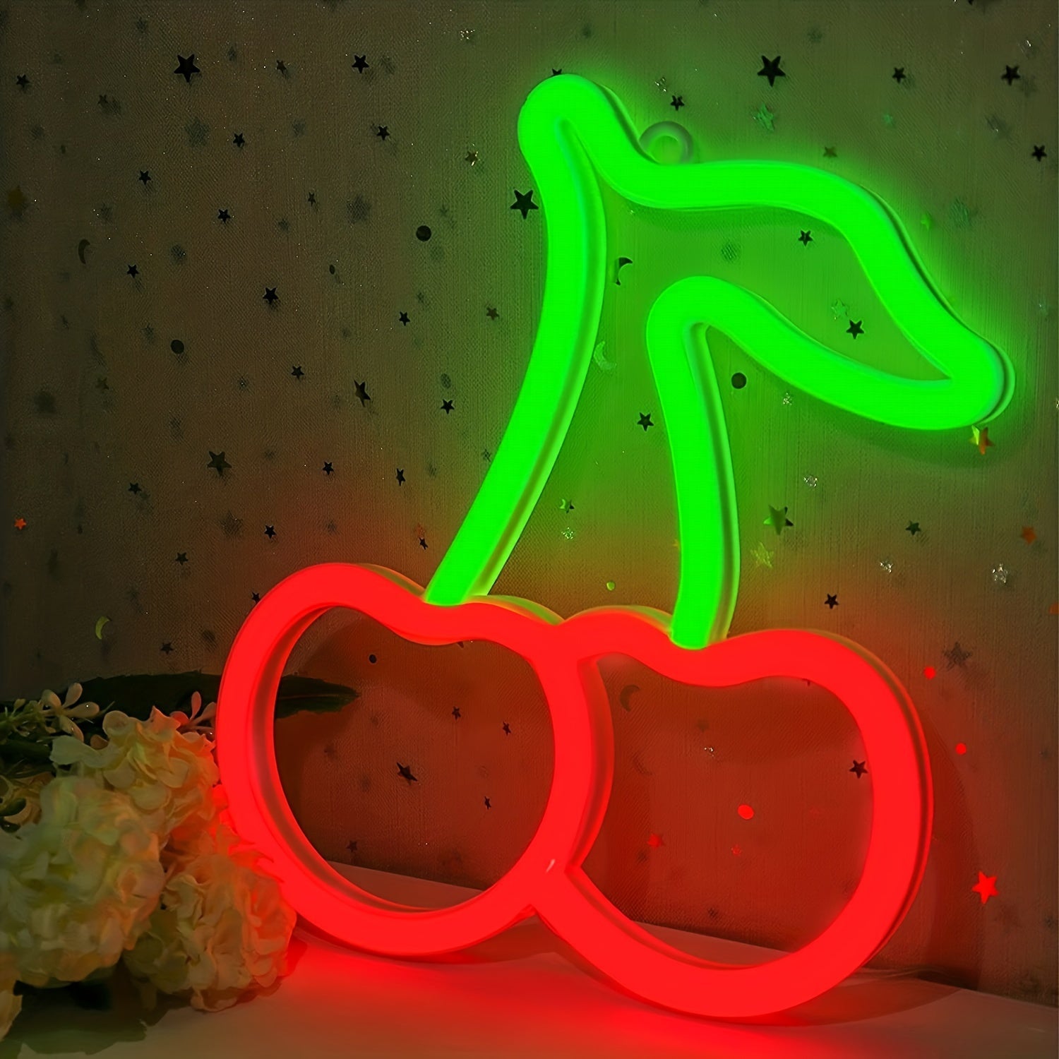 Cherry Neon LED Light Sign for Kids Rooms Bars Restaurants Birthday Parties