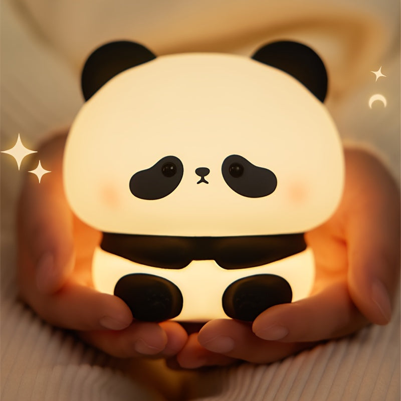 LED Panda Night Light Soft Sleep Sensing USB Rechargeable Decorative Indoor Gift