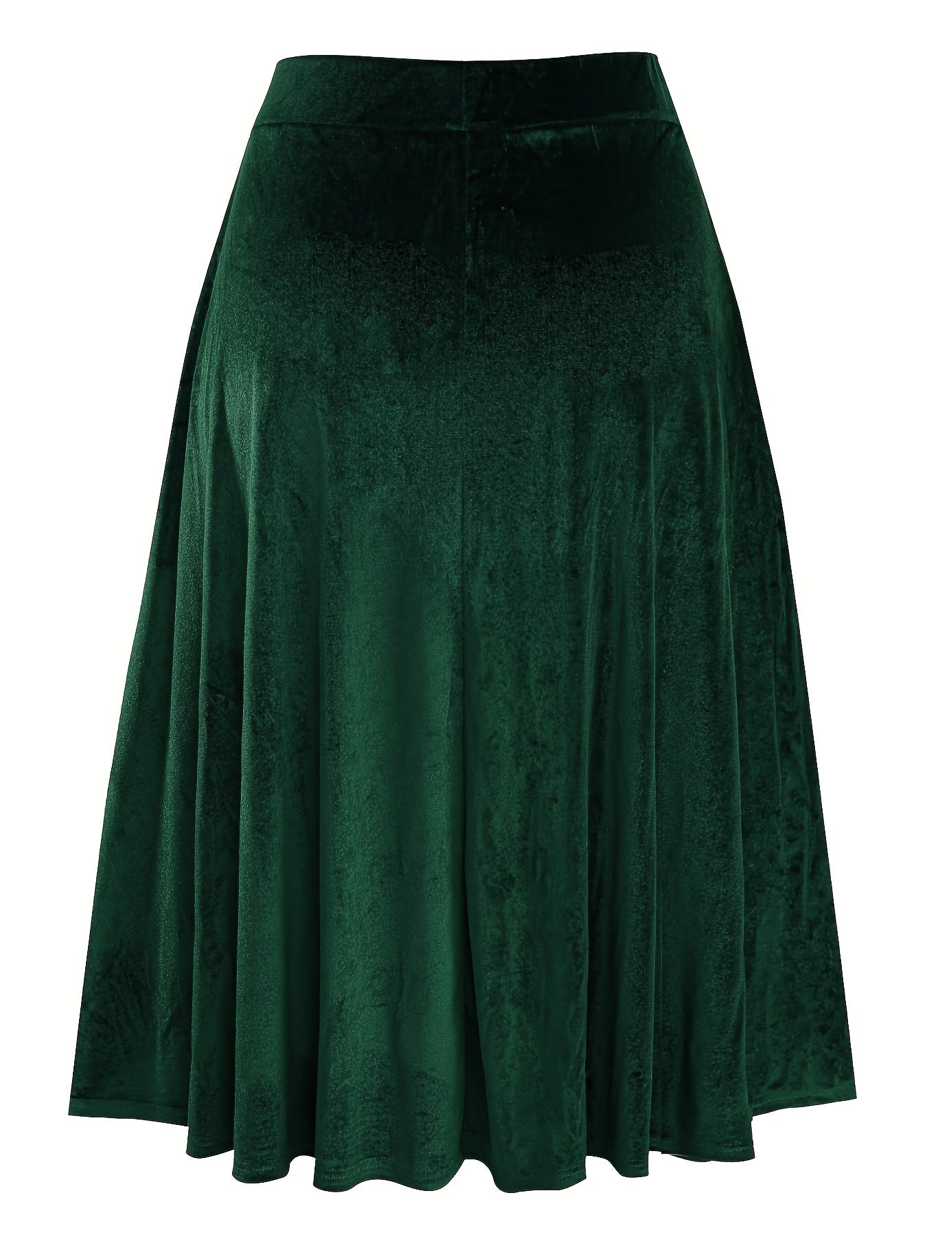 Women's Plus Size Velvet Swing Midi Skirt High Waist Spring Summer