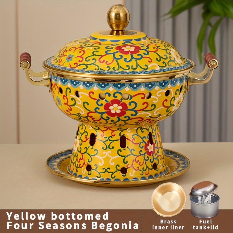 Enamel-Coated Copper Pot 1 Piece Dishwasher Safe Hot Pot Cooking Kitchen