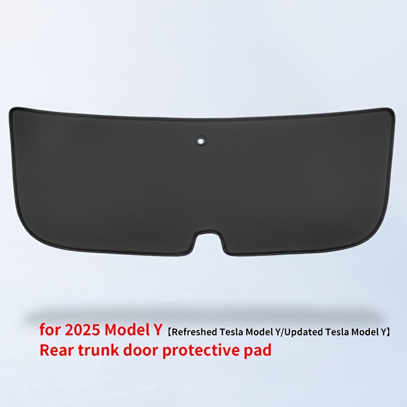 Faux Leather Rear Trunk Door Protective Mat for Tesla Model 3/Y Black Dustproof Scratch-Resistant