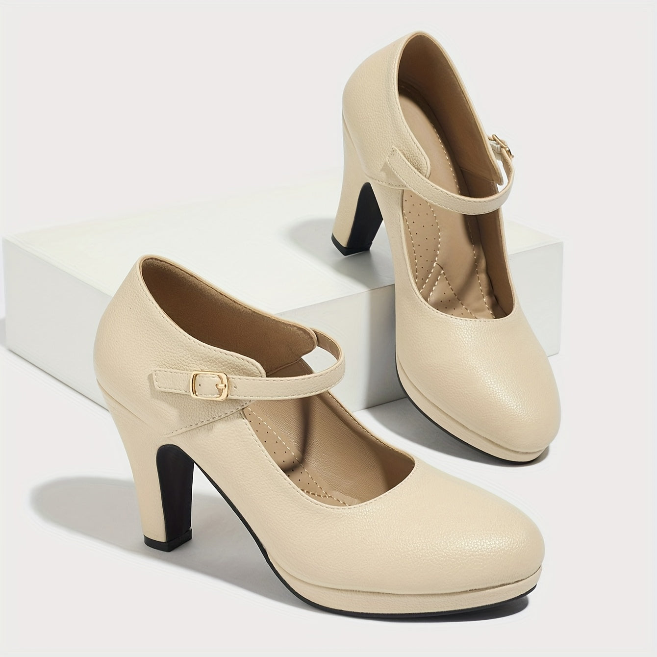 Women High Heel Platform Shoes Elegant Party Dress Heel Black Size 7