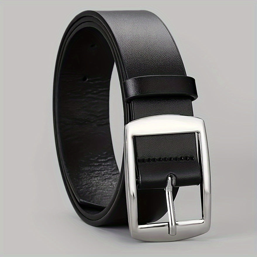 Unisex Leather Belt with Metal Pin Buckle for Jeans Plus Size