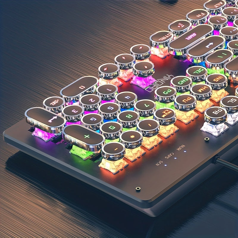 Mechanical Keyboard 104 Keys Green Axis Backlit Wired USB for Office and Gaming