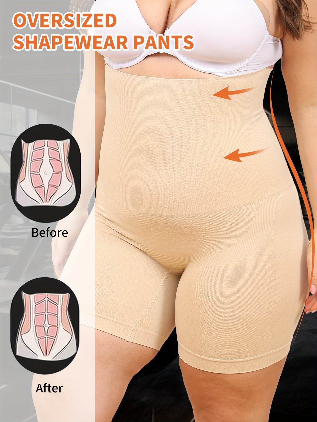 Women's High-Waist Shaping Shorts Tummy Control Butt Lift Nylon Solid