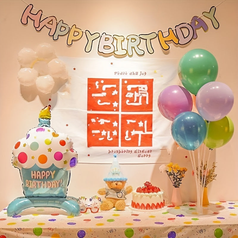 Globo de pastel de pie en rosa y azul para decoración de fiesta de cumpleaños