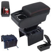 Universal Car Interior Armrest Box Storage Console with Cups and Phone Slot