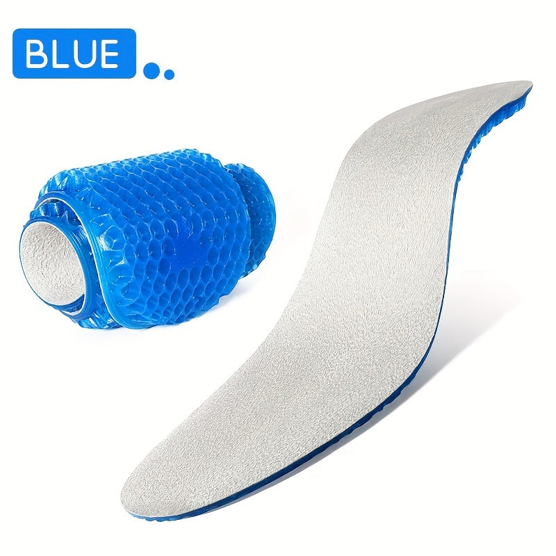 Unisex Silicone Honeycomb Insoles Shock Absorption Anti-Heel Pain Ultra-Soft