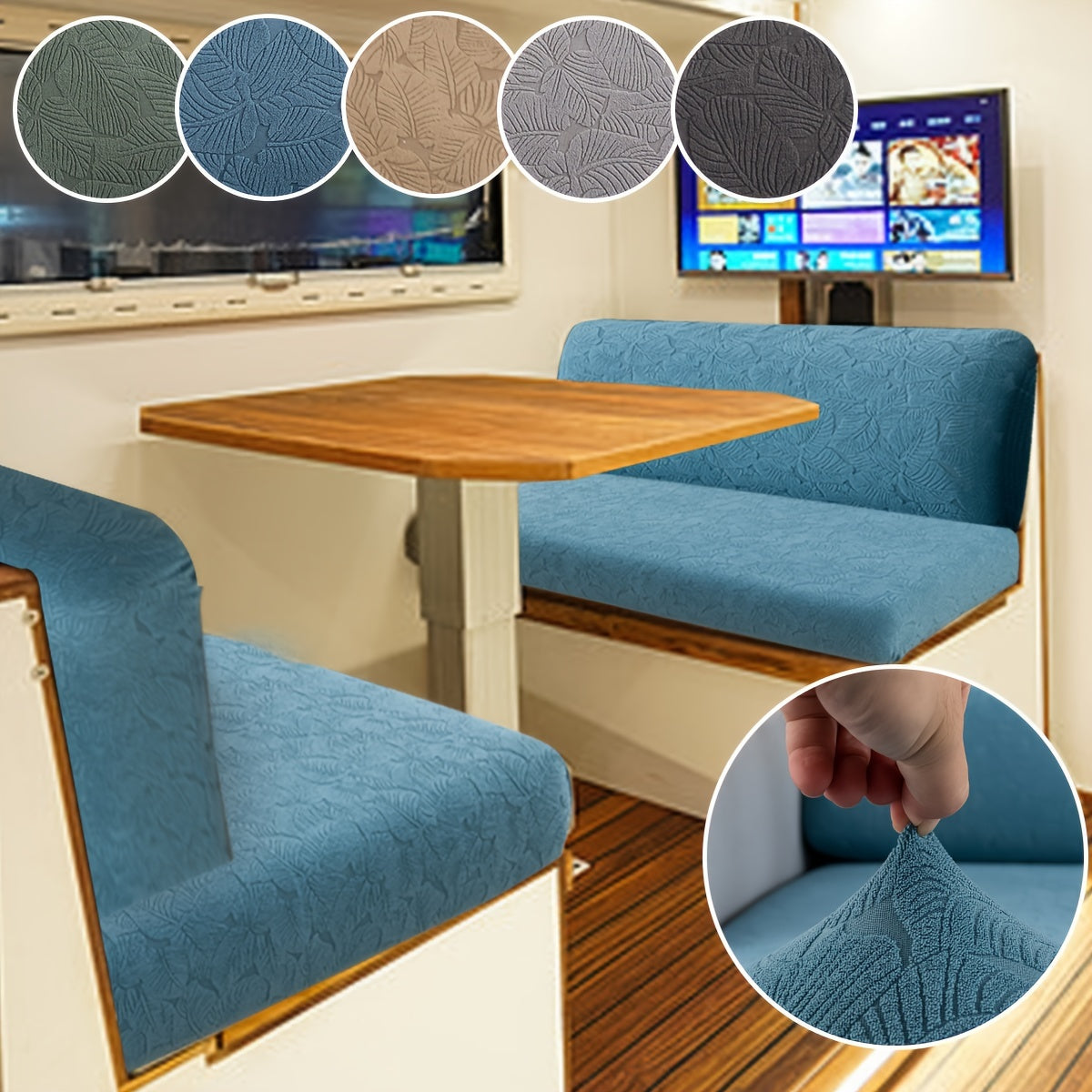 Набор чехлов на подушки для дивана-кровати из 2 частей, эластичная ткань, моющаяся в машине, защита от пыли и домашних животных для 2-местного кемпера