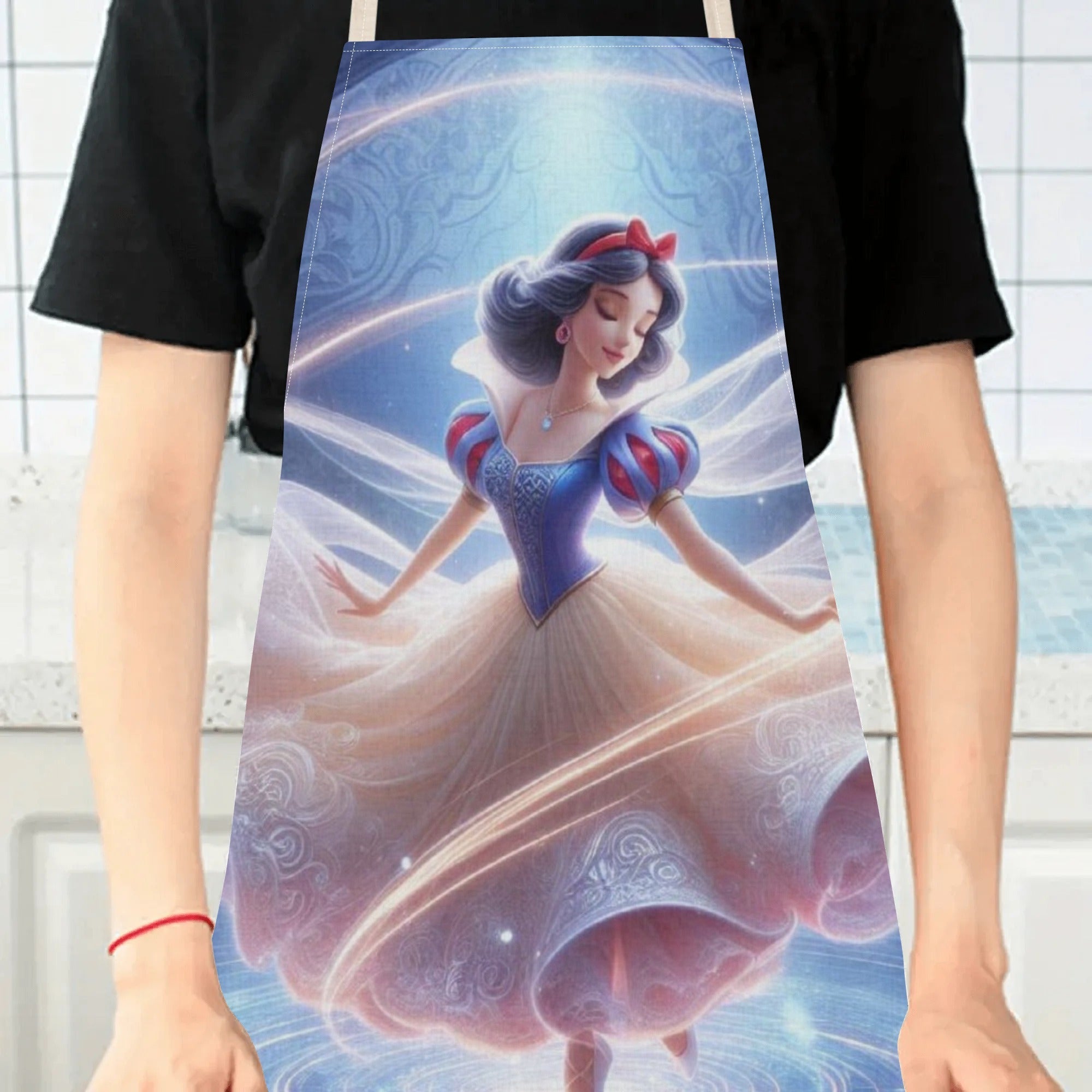 Delantal de poliéster impermeable para cocina, repostería e industria alimentaria con patrón de princesa