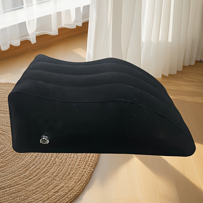 Inflatable Leg Pillow with Flocked Backrest for Camping and Relaxation