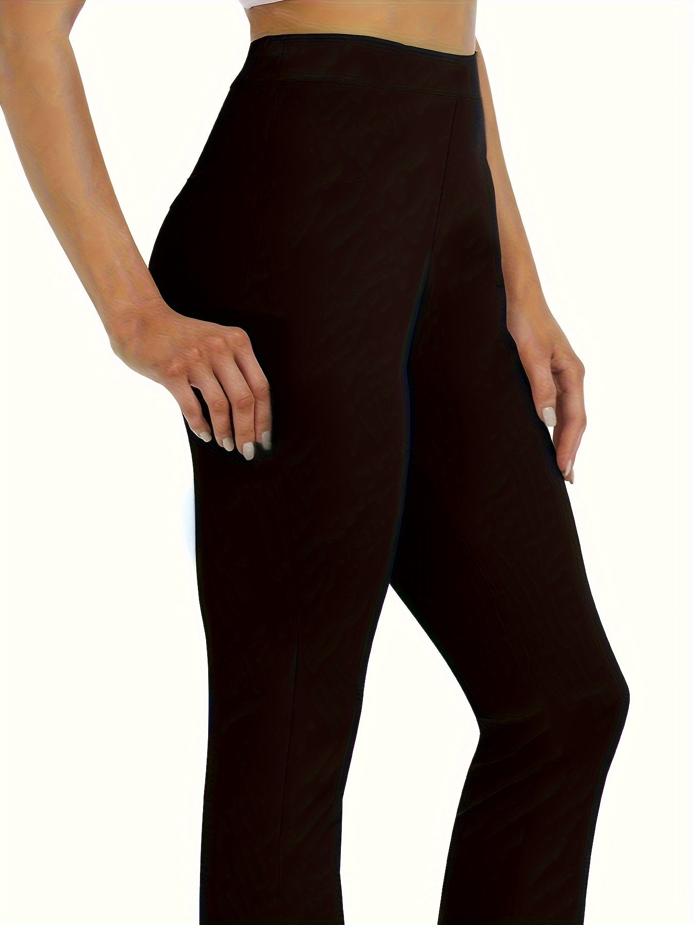 Plus o'lchamda kengaytiriladigan to'g'ri chiziqli shimlar ayollar uchun yuqori bel, bir rangli