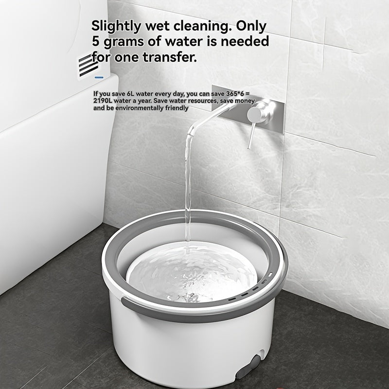 Spin Mop and Bucket Set with Microfiber Pads, Stainless Steel, Easy Cleaning