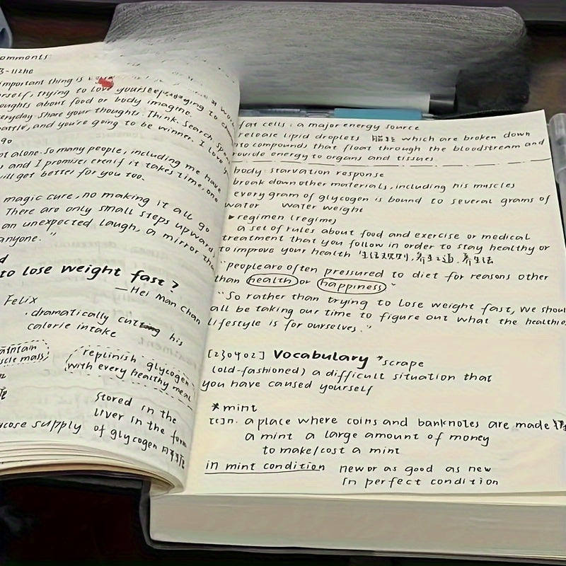 Black A5 Notebook with 368 Pages, Customizable Stickers, Fruit Scented Design