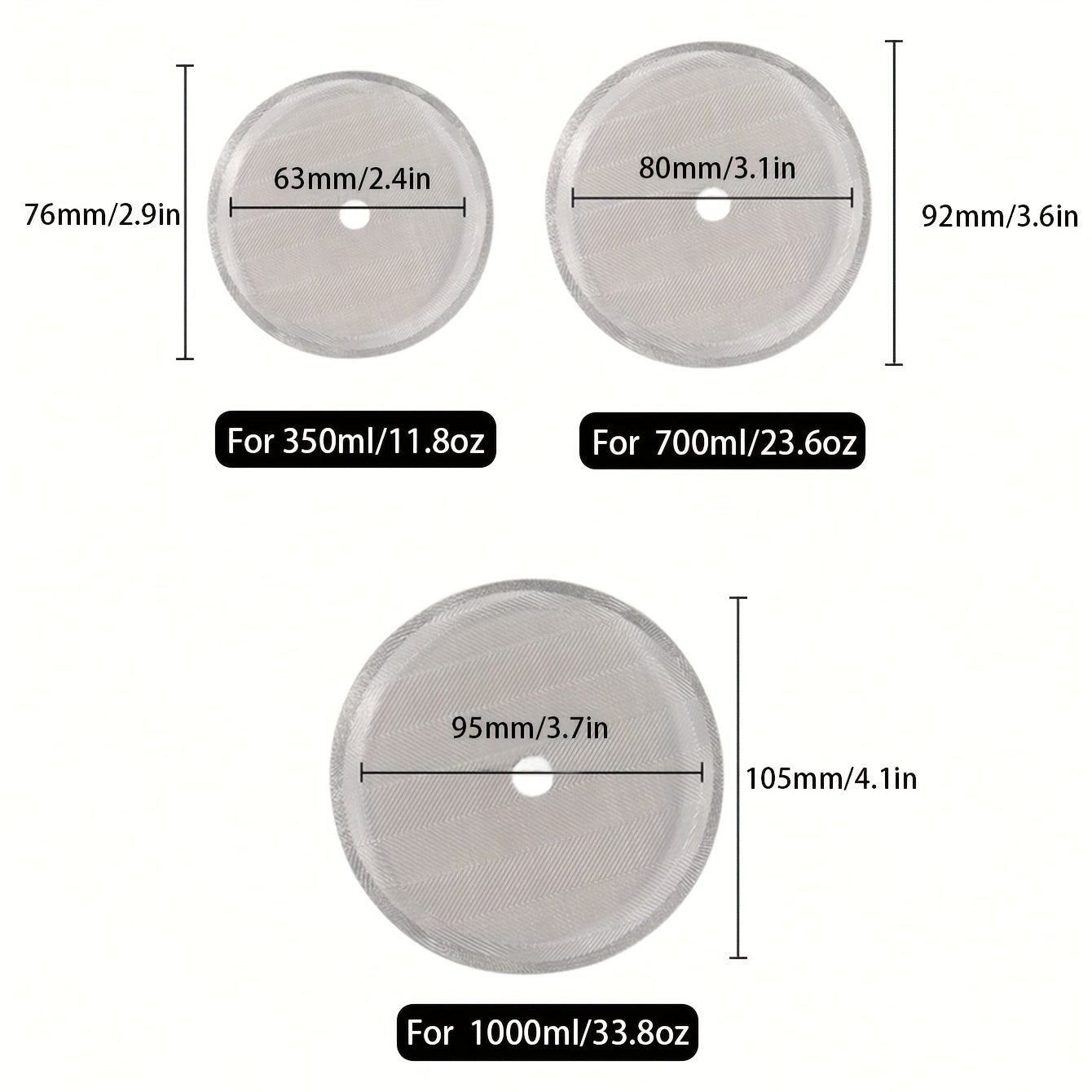 Два фильтра из нержавеющей стали для кофемашин и чайников объемом 350/700/1000 мл. Эти многоразовые сетчатые фильтры легко чистить.