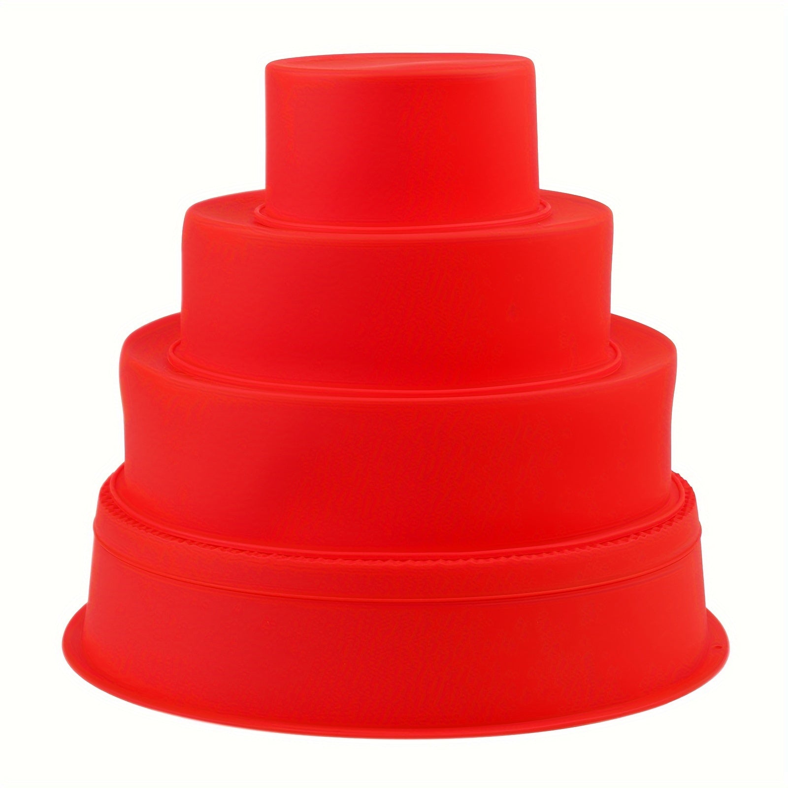 Set of 4 Red Silicone Cake Molds 10-25cm Non-Stick Baking Pans for Cakes