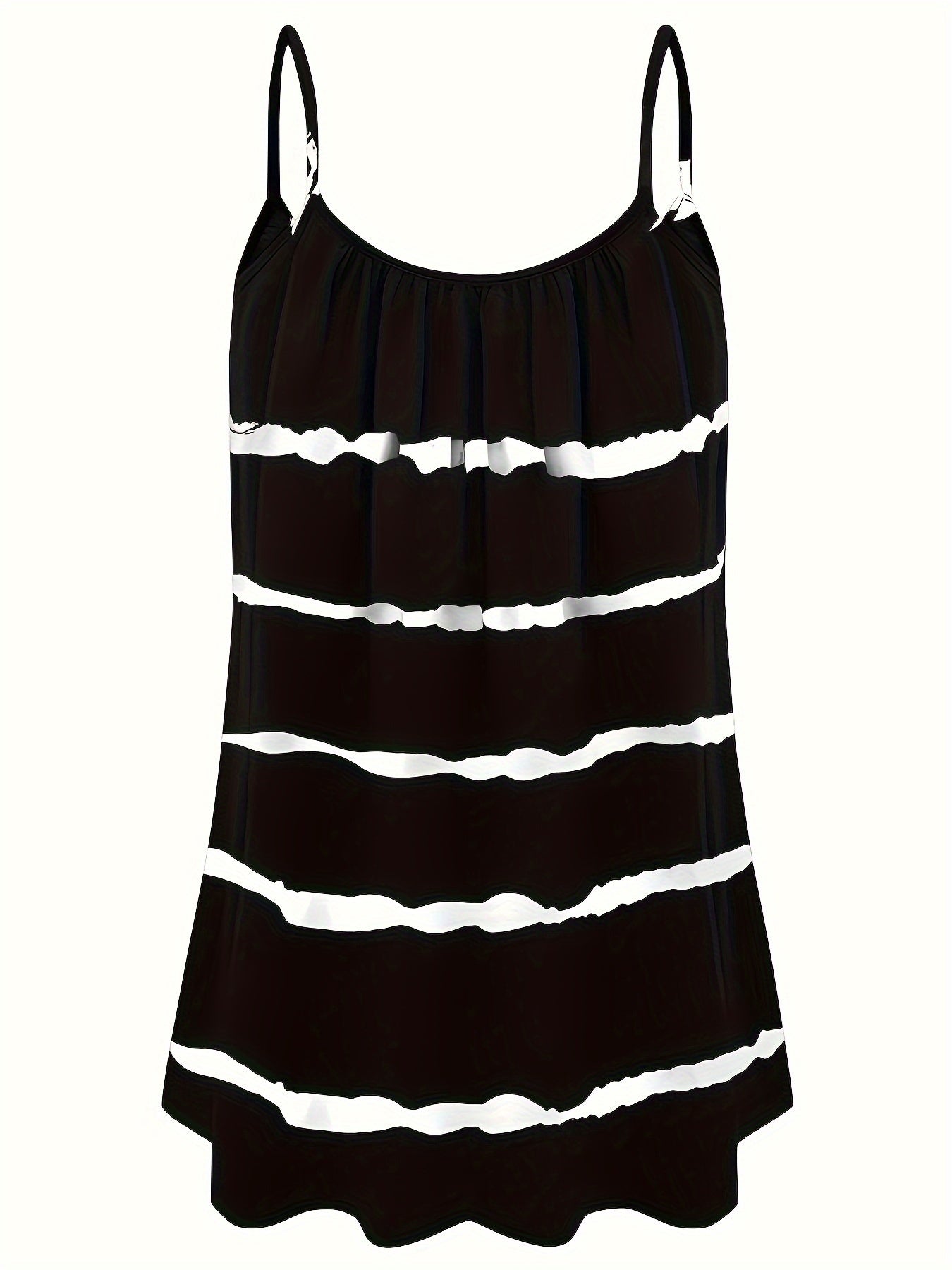 Plus Size Women Color Block Cami Top Sleeveless Spaghetti Strap Summer Clothing