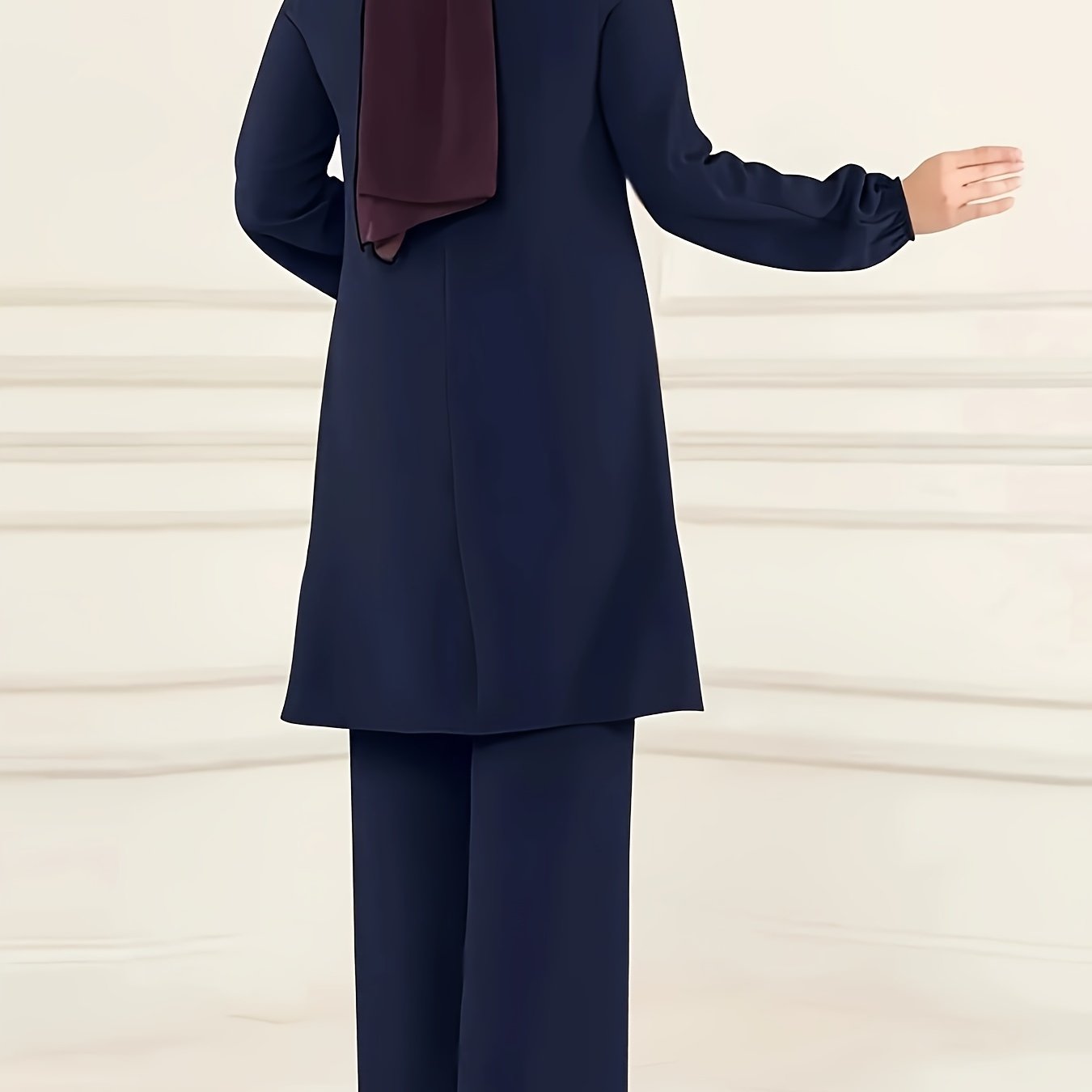 Muslim Clothing Long Sleeve Solid Color Woven Polyester Traditional Attire