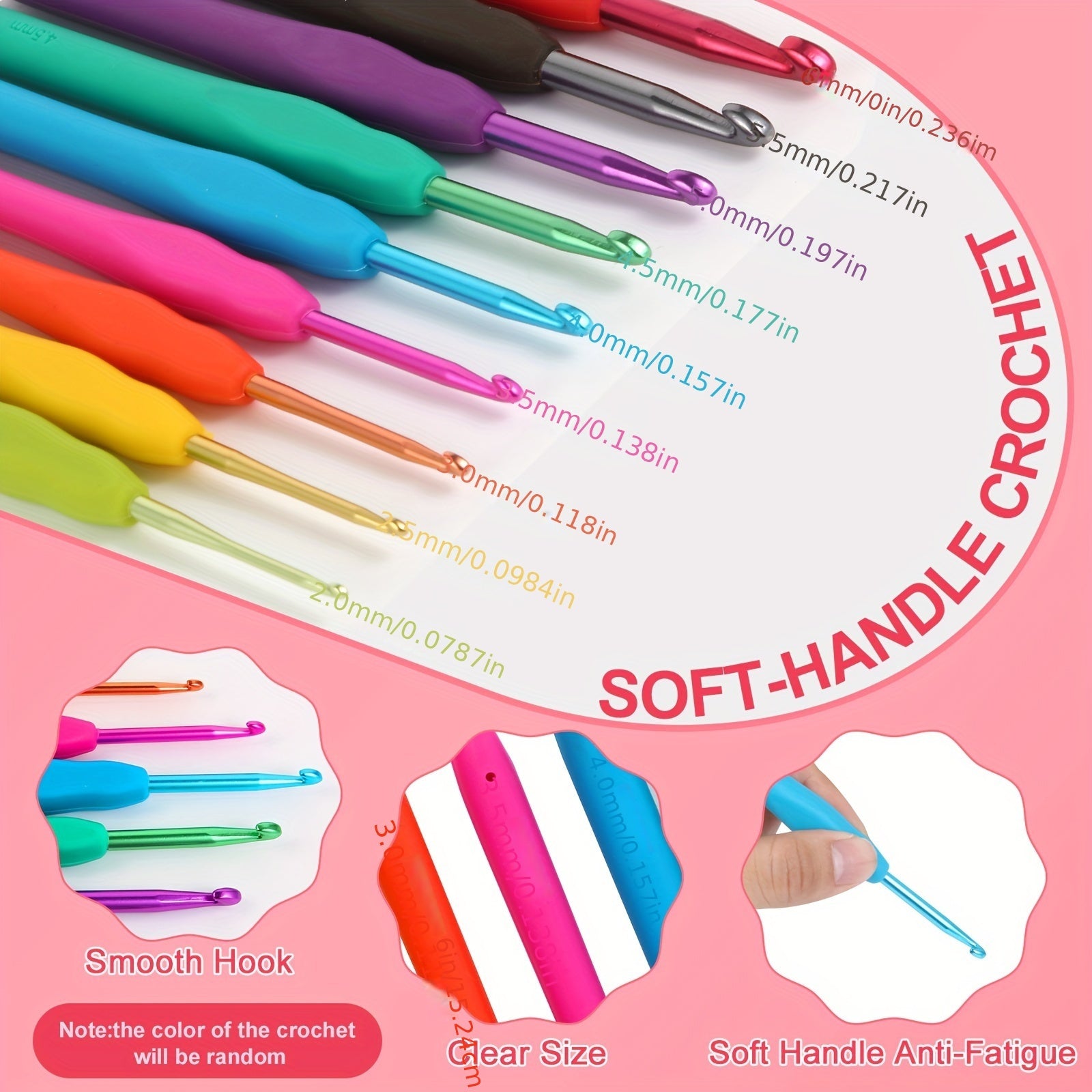 59-Piece Crochet Kit for Beginners with Metal Hooks Yarn Balls Needles and Case