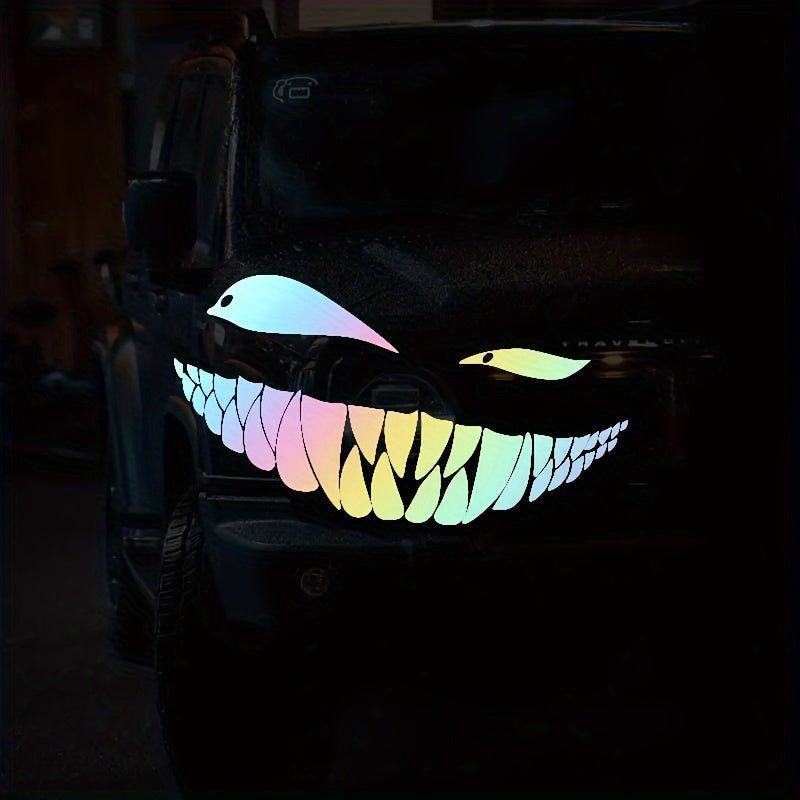 Funny Cross-eyed Evil Smile Car Sticker Waterproof Vinyl Decal