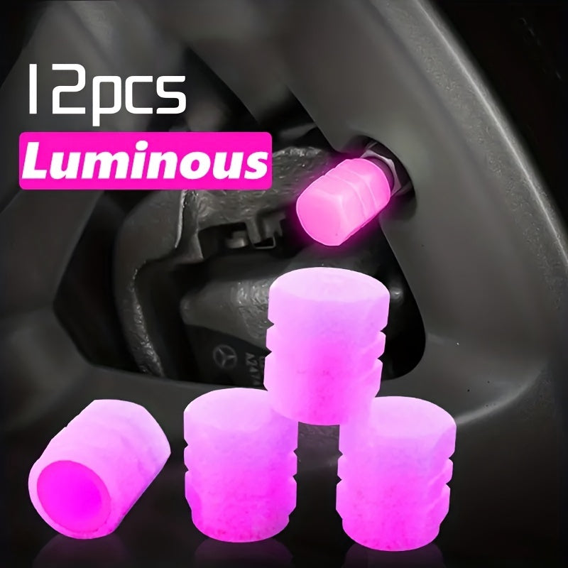 Car Bicycle Motorcycle Fluorescent Valve Caps 4Pcs 8Pcs 12Pcs Luminous