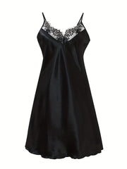 Women's Floral Lace Cami Dress Satin Slip Lingerie