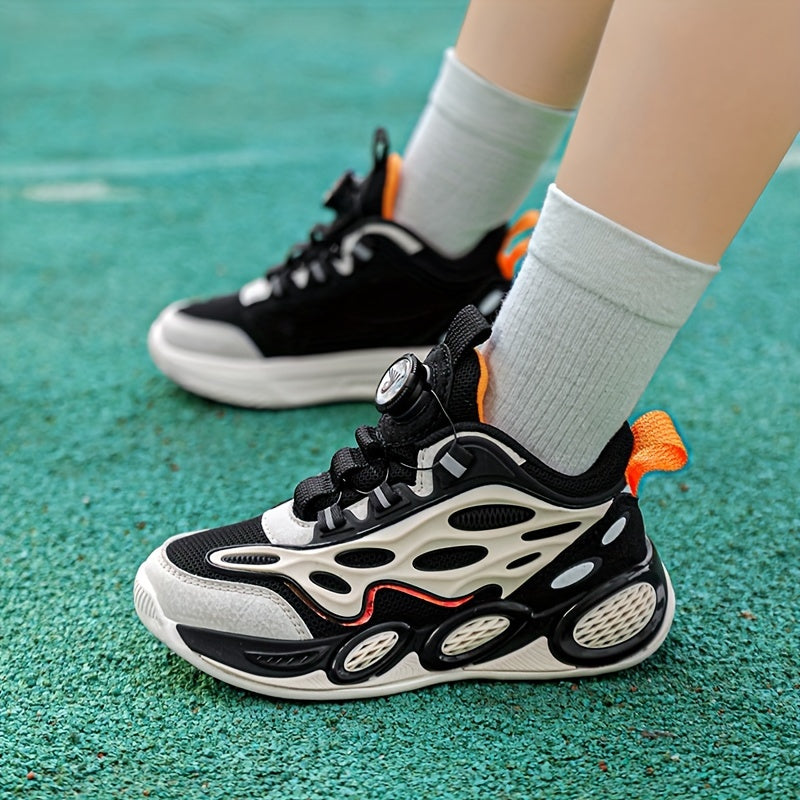 Детские сетчатые кроссовки с регулируемой пряжкой и подошвой из ЭВА для спорта и повседневной носки, черные и белые