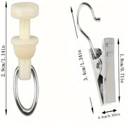 Metal Curtain Hooks and Gliders Set for Rail, Shower, and Door Curtains