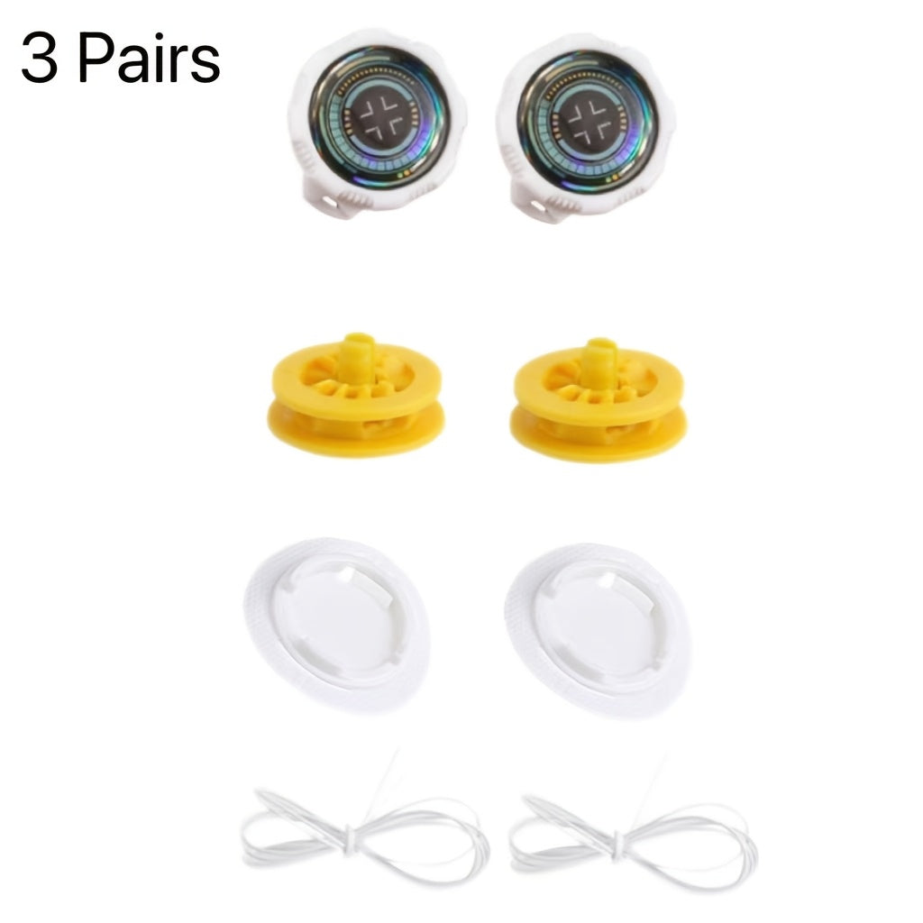 3 Pairs No-Tie Shoelaces Rotating Knob Casual Plastic Easy Fastening