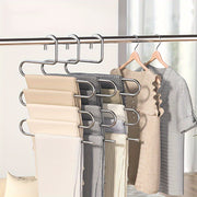 Juego de tres perchas de metal multicapa para secar y organizar el armario