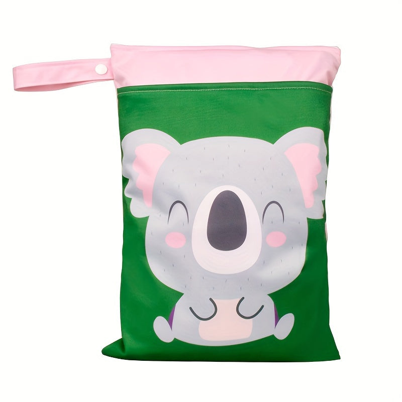 Водонепроницаемая сумка для влажных вещей с принтом животных, washable сумка для подгузников, сумка для мамы с двумя молниями, многофункциональная дорожная и пляжная сумка, органайзер для хранения косметики