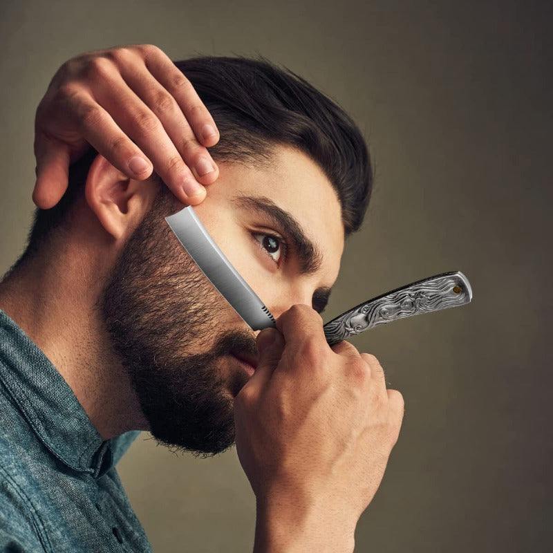 Men Stainless Steel Straight Edge Razor for Home and Salon Use