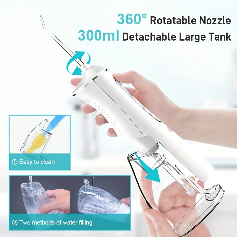 Cordless Water Flosser with 4 Modes USB Rechargeable 1500mAh Travel-Friendly